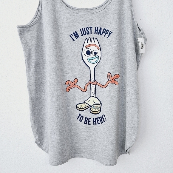 New! Disney Parks Toy Story 4 Forky Just Happy To Be Here Sleeveless Tank Top - Picture 6 of 9